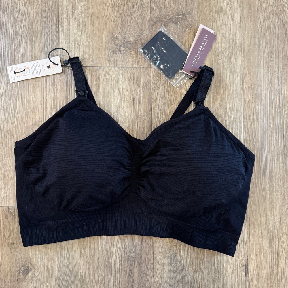 Kindred Bravely Sublime Hands-Free Pumping Nursing Bra Black 1X-Busty NWT